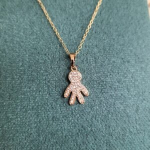 Collier Garçon strass or