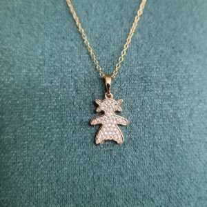 Collier Fille strass or